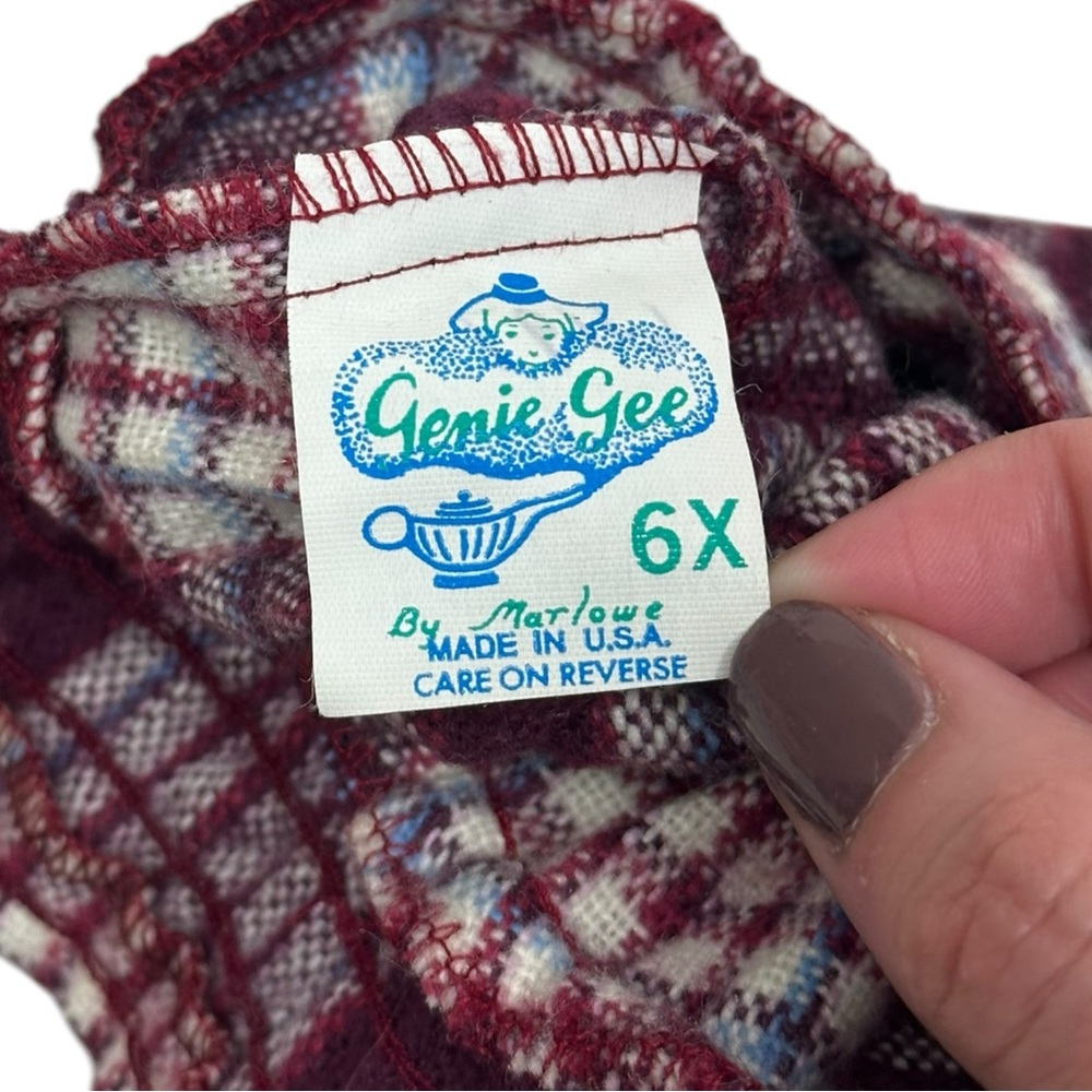 Genie Gee Vintage Plaid Dress - Girls Size 6/6x - Picture 3 of 6
